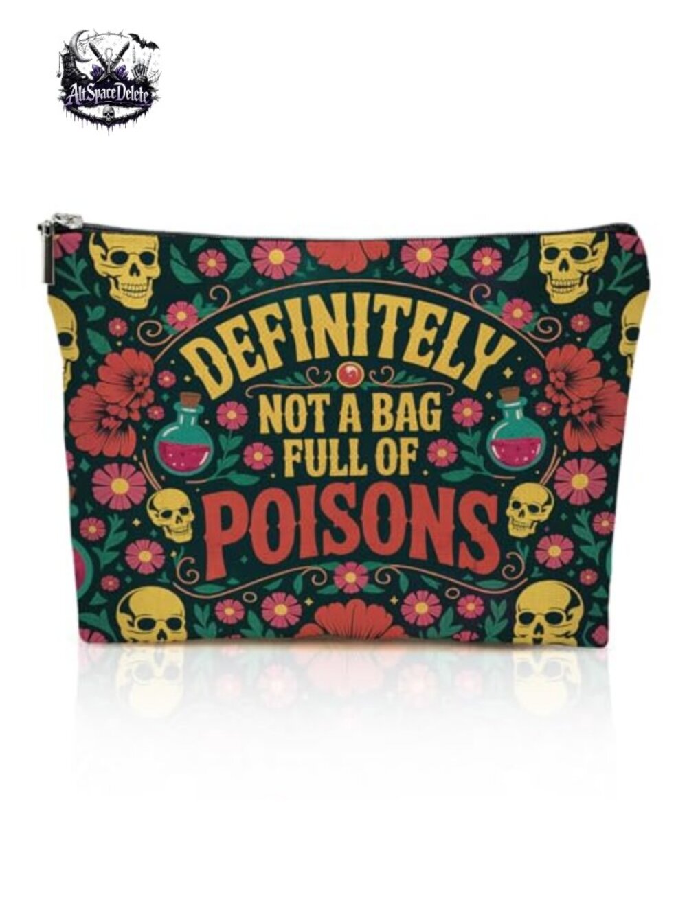 Goth Poisons Makeup Bag Witchy Cosmetic Bag Gothic Travel Toiletry Organizer